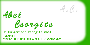 abel csorgits business card